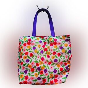Reversible Clinique x Donald Pink /Floral Tote Book Bag Purse